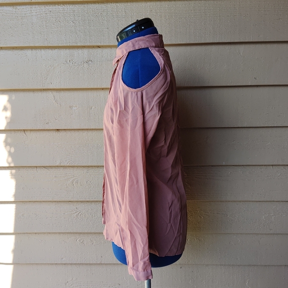 Dizzy Lizzy Sheer Taupe Blouse - Picture 4 of 5